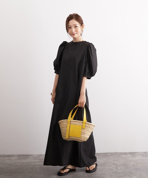 Wefst（ウェスト）の「【Wefst】T/Cブロード2wayワンピース（ワンピース・レディース・ブラック/イエロー系その他/グレイッシュベージュ・FREE）」の2枚目の写真
