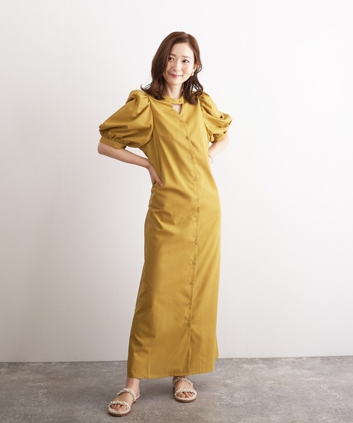 Wefst（ウェスト）の「【Wefst】T/Cブロード2wayワンピース（ワンピース・レディース・ブラック/イエロー系その他/グレイッシュベージュ・FREE）」の12枚目の写真