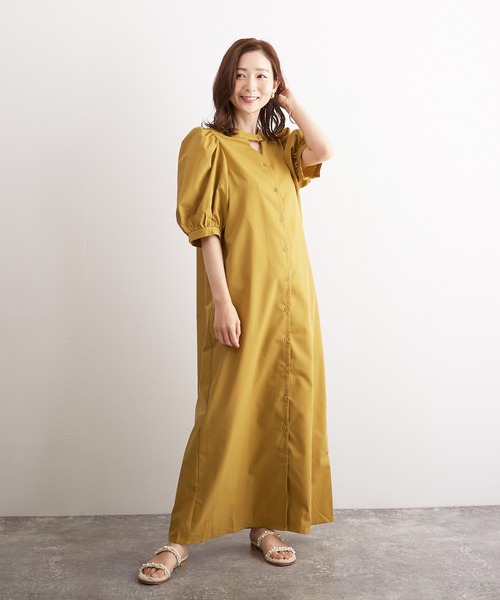 Wefst（ウェスト）の「【Wefst】T/Cブロード2wayワンピース（ワンピース・レディース・ブラック/イエロー系その他/グレイッシュベージュ・FREE）」の14枚目の写真