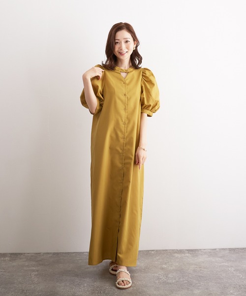 Wefst（ウェスト）の「【Wefst】T/Cブロード2wayワンピース（ワンピース・レディース・ブラック/イエロー系その他/グレイッシュベージュ・FREE）」の15枚目の写真
