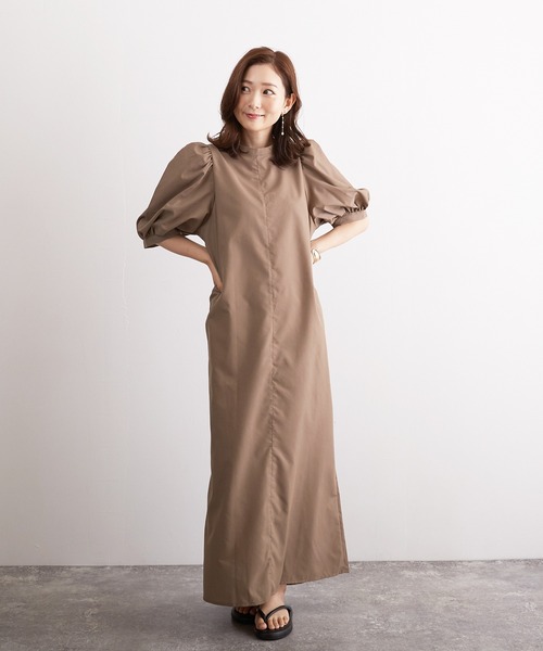 Wefst（ウェスト）の「【Wefst】T/Cブロード2wayワンピース（ワンピース・レディース・ブラック/イエロー系その他/グレイッシュベージュ・FREE）」の22枚目の写真