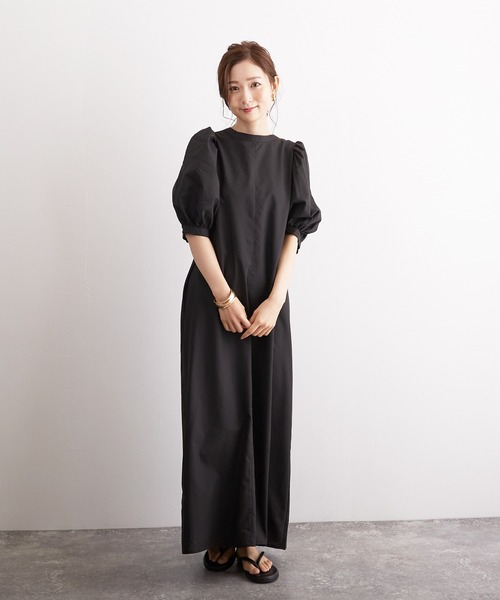 Wefst（ウェスト）の「【Wefst】T/Cブロード2wayワンピース（ワンピース・レディース・ブラック/イエロー系その他/グレイッシュベージュ・FREE）」の5枚目の写真