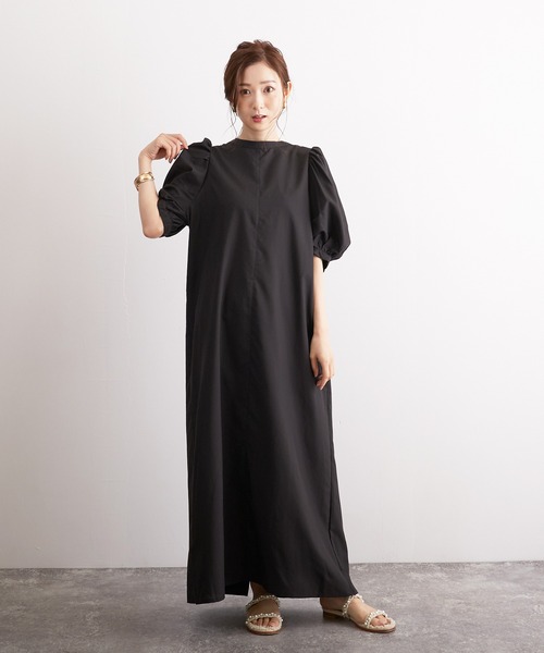 Wefst（ウェスト）の「【Wefst】T/Cブロード2wayワンピース（ワンピース・レディース・ブラック/イエロー系その他/グレイッシュベージュ・FREE）」の8枚目の写真