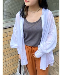 RIVE DROITE | ニュアンスカラーで上品な印象に　綿シルクシャーリングブラウス(シャツ/ブラウス)