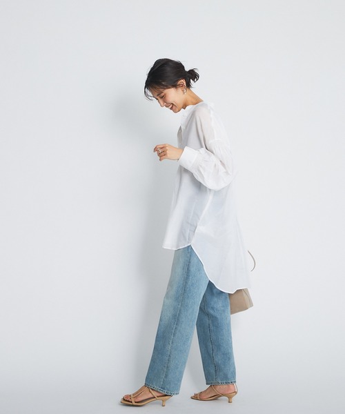 RIVE DROITE（リヴドロワ）の「ニュアンスカラーで上品な印象に　綿シルクシャーリングブラウス（シャツ/ブラウス・レディース・ベージュ/ブラウン/オフホワイト・FREE）」の16枚目の写真