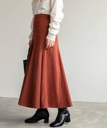 スウェードライク マーメイド フレアスカート
