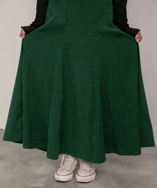 BONLECILL(ボンルシール)の「スウェードライク マーメイド フレアスカート(スカート・レディース・ライトベージュ/ブラウン/ブラック/グリーン/テラコッタ・FREE)」の20枚目の写真