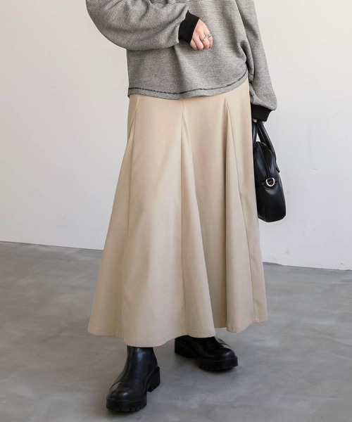 BONLECILL(ボンルシール)の「スウェードライク マーメイド フレアスカート(スカート・レディース・ライトベージュ/ブラウン/ブラック/グリーン/テラコッタ・FREE)」の9枚目の写真