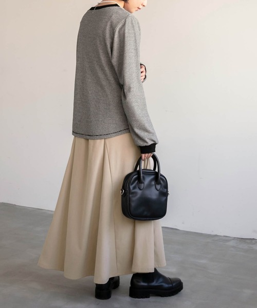 BONLECILL(ボンルシール)の「スウェードライク マーメイド フレアスカート(スカート・レディース・ライトベージュ/ブラウン/ブラック/グリーン/テラコッタ・FREE)」の12枚目の写真