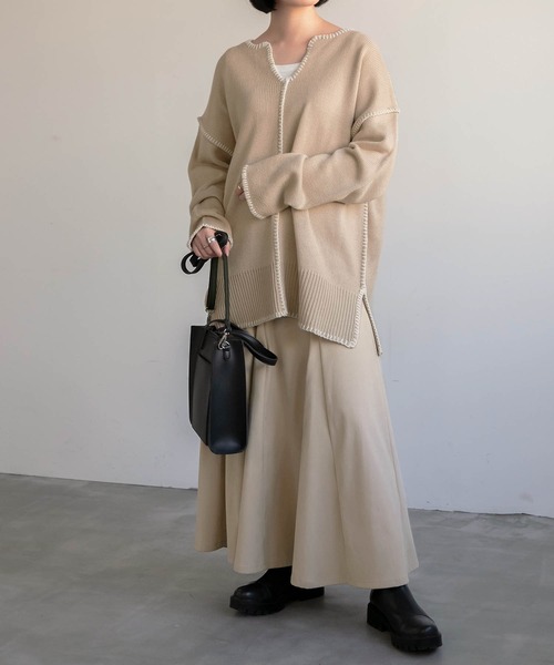 BONLECILL(ボンルシール)の「スウェードライク マーメイド フレアスカート(スカート・レディース・ライトベージュ/ブラウン/ブラック/グリーン/テラコッタ・FREE)」の13枚目の写真