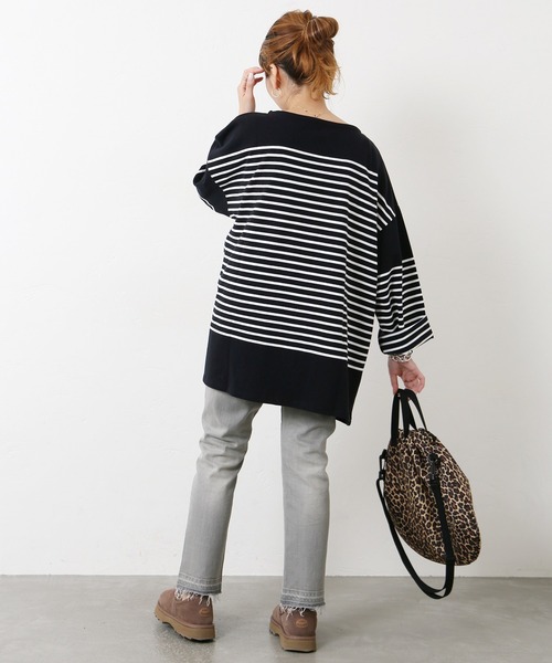 JOURNAL STANDARD（ジャーナルスタンダード）の「コットンボーダープルオーバー◆（Tシャツ/カットソー・レディース・パープル/ベージュ/ブラック/キャメル・FREE）」の17枚目の写真