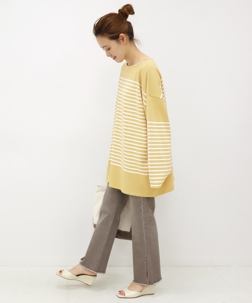 JOURNAL STANDARD（ジャーナルスタンダード）の「コットンボーダープルオーバー◆（Tシャツ/カットソー・レディース・パープル/ベージュ/ブラック/キャメル・FREE）」の18枚目の写真