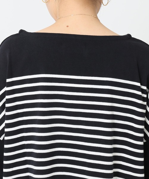 JOURNAL STANDARD（ジャーナルスタンダード）の「コットンボーダープルオーバー◆（Tシャツ/カットソー・レディース・パープル/ベージュ/ブラック/キャメル・FREE）」の15枚目の写真