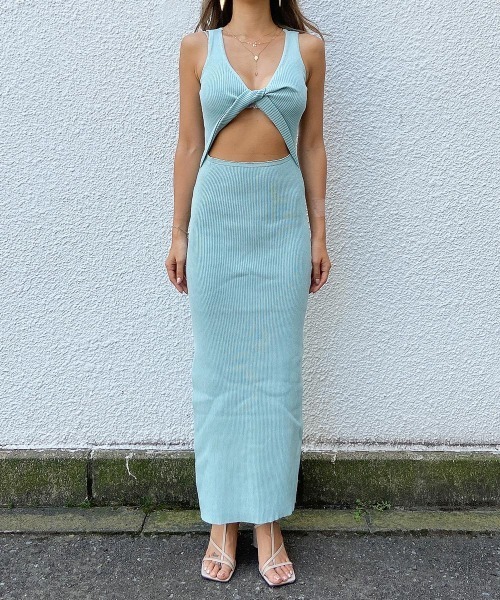 esutoreja（エストレジャ）の「2wayデザインスリムマキシワンピース（ワンピース・レディース・グリーン/イエロー系/ブルー/ブラック・FREE）」の9枚目の写真