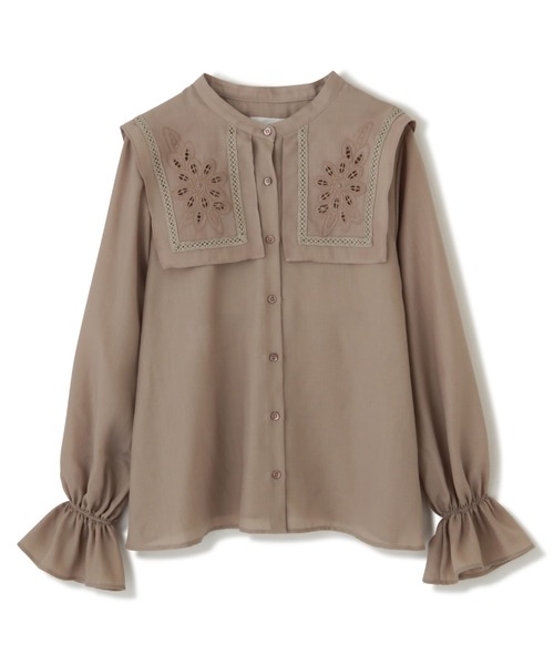 JILL by JILL STUART（ジルバイジルスチュアート）の「◇ビックカラーブラウス（シャツ/ブラウス・レディース・ベージュ/ホワイト・FREE）」の9枚目の写真