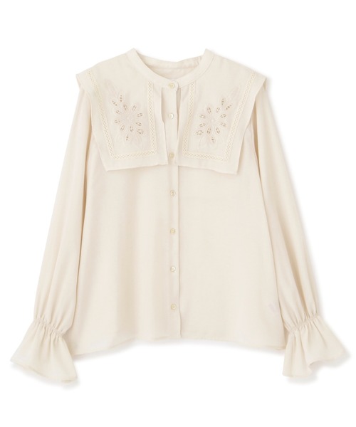 JILL by JILL STUART（ジルバイジルスチュアート）の「◇ビックカラーブラウス（シャツ/ブラウス・レディース・ベージュ/ホワイト・FREE）」の7枚目の写真