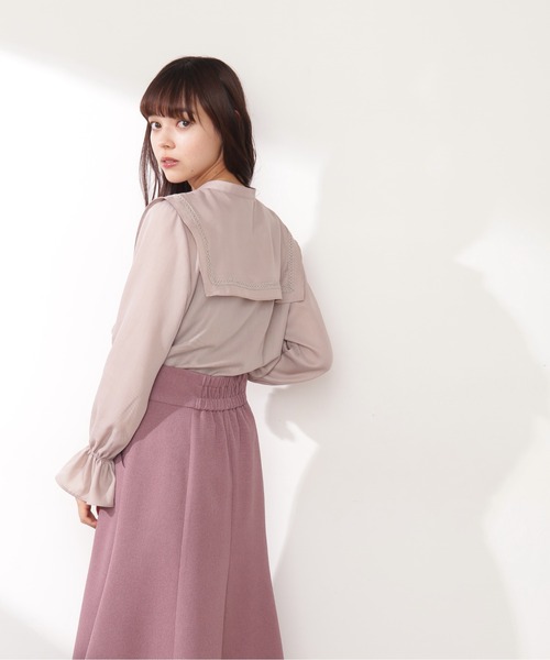 JILL by JILL STUART（ジルバイジルスチュアート）の「◇ビックカラーブラウス（シャツ/ブラウス・レディース・ベージュ/ホワイト・FREE）」の6枚目の写真