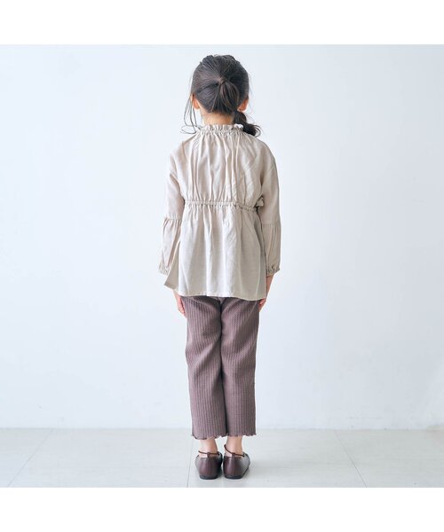 apres les cours（アプレレクール）の「ギャザーシャツチュニック（チュニック・キッズ・ベージュ/アイボリー・140/90/100/110/120/80/130）」の4枚目の写真
