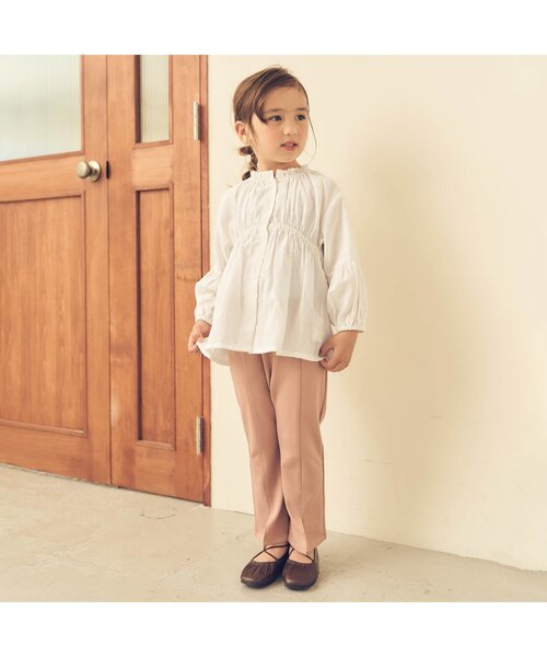 apres les cours（アプレレクール）の「ギャザーシャツチュニック（チュニック・キッズ・ベージュ/アイボリー・140/90/100/110/120/80/130）」の5枚目の写真