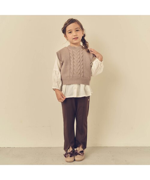 apres les cours（アプレレクール）の「ギャザーシャツチュニック（チュニック・キッズ・ベージュ/アイボリー・140/90/100/110/120/80/130）」の7枚目の写真