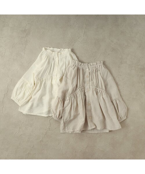 apres les cours（アプレレクール）の「ギャザーシャツチュニック（チュニック・キッズ・ベージュ/アイボリー・140/90/100/110/120/80/130）」の9枚目の写真