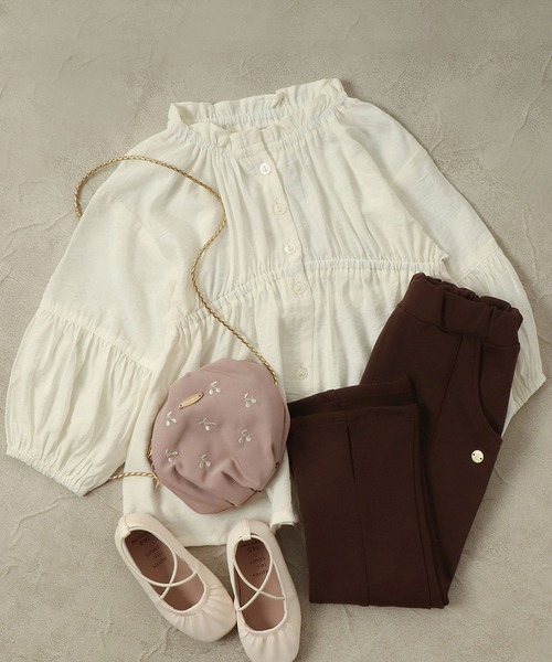 apres les cours（アプレレクール）の「ギャザーシャツチュニック（チュニック・キッズ・ベージュ/アイボリー・140/90/100/110/120/80/130）」の17枚目の写真