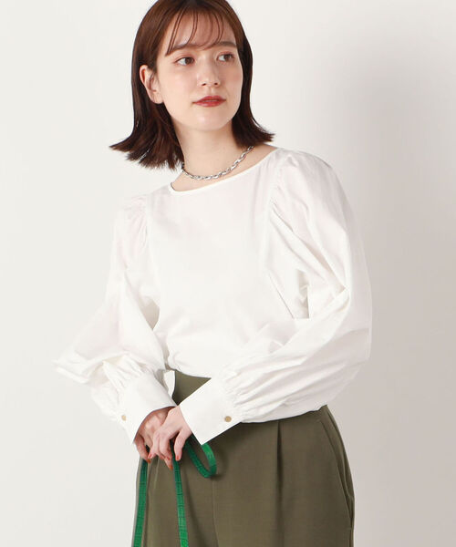 NOLLEY’S（ノーリーズ）の「ボリュームスリーブブラウス（シャツ/ブラウス・レディース・サーモンピンク/ロイヤルブルー/ホワイト/ネイビー・36/38）」の16枚目の写真