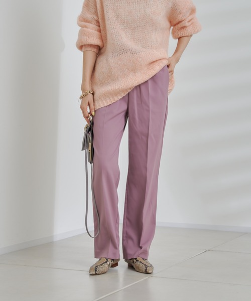 DouDou（ドゥドゥ）の「イージーセンプレパンツ（その他パンツ・レディース・ベージュ/グリーン/ピンク/ブラック・38/36）」の4枚目の写真