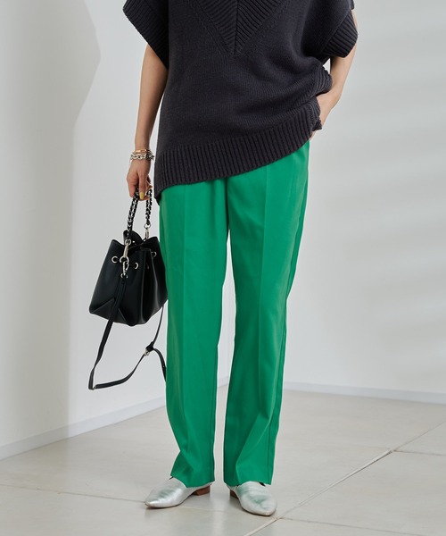 DouDou（ドゥドゥ）の「イージーセンプレパンツ（その他パンツ・レディース・ベージュ/グリーン/ピンク/ブラック・38/36）」の3枚目の写真