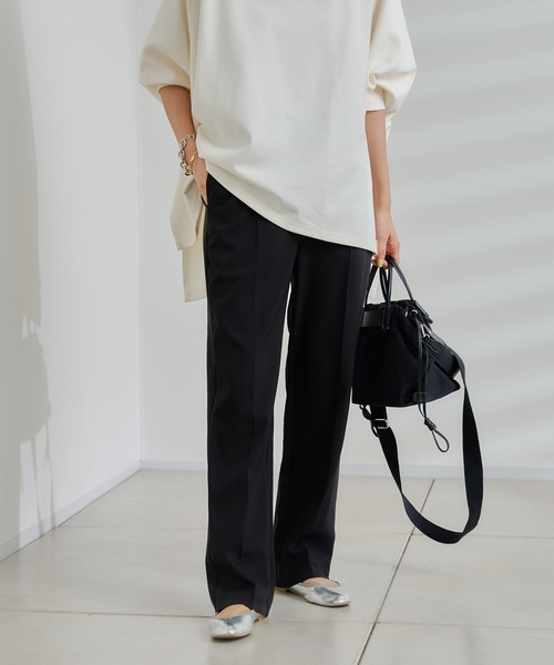 DouDou（ドゥドゥ）の「イージーセンプレパンツ（その他パンツ・レディース・ベージュ/グリーン/ピンク/ブラック・38/36）」の2枚目の写真