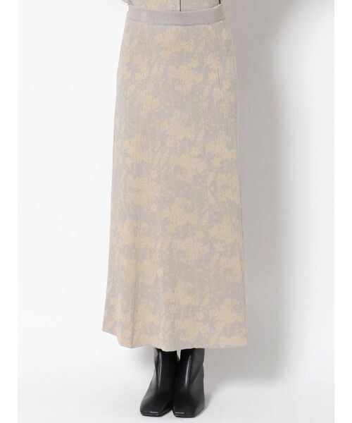 LAGUNAMOON（ラグナムーン）の「ジャガードパターンニットスカート（スカート・レディース・ライトグレー/ブラウン・SMALL/MEDIUM）」の4枚目の写真