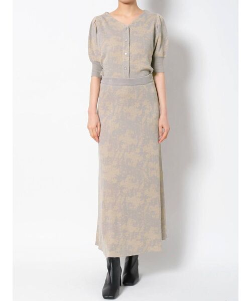 LAGUNAMOON（ラグナムーン）の「ジャガードパターンニットスカート（スカート・レディース・ライトグレー/ブラウン・SMALL/MEDIUM）」の10枚目の写真