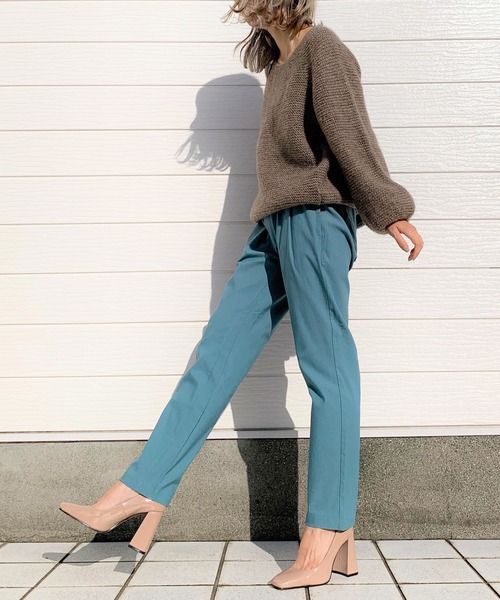 Q（キュー）の「抗菌防臭ストレッチテーパードパンツ（その他パンツ・レディース・ブラック/エメラルド・MEDIUM）」の8枚目の写真