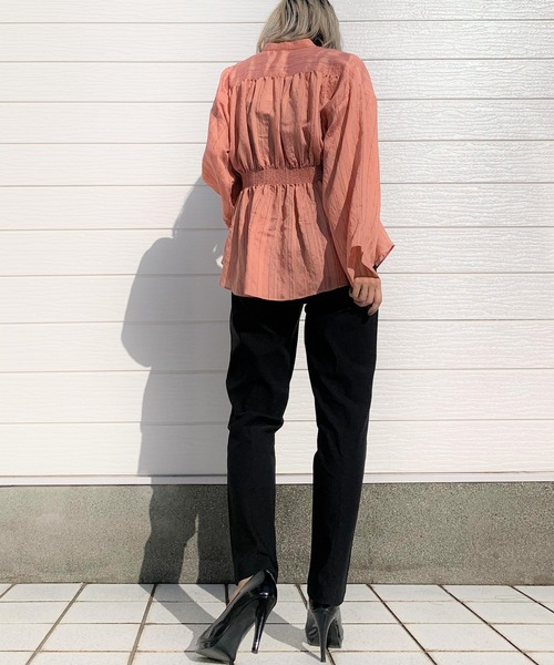 Q（キュー）の「抗菌防臭ストレッチテーパードパンツ（その他パンツ・レディース・ブラック/エメラルド・MEDIUM）」の4枚目の写真