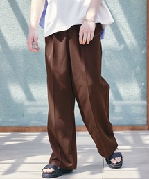 EMMA CLOTHES | TRストレッチスーツ地 ストレート 1タック センタープレスイージーカラーワイドパンツ EMMA CLOTHES 2022 SUMMER(スラックス)