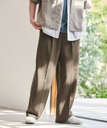 EMMA CLOTHES | TRストレッチスーツ地 ストレート 1タック センタープレスイージーカラーワイドパンツ EMMA CLOTHES 2022 SPRING(スラックス)
