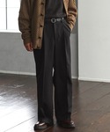 EMMA CLOTHES | TRストレッチスーツ地 ストレート 1タック センタープレスイージーカラーワイドパンツ EMMA CLOTHES 2021AW(Trousers)