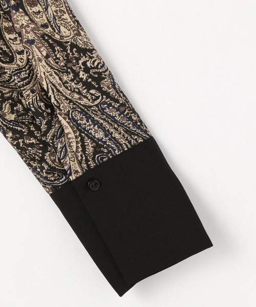 NICOLE white（ニコルホワイト）の「ペイズリー柄クレリック バンドカラー ワンピース（ワンピース・レディース・オレンジ系/ブラック系・FREE）」の7枚目の写真