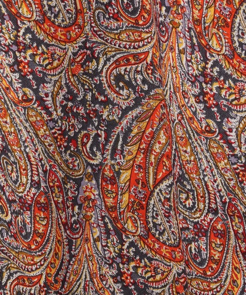 NICOLE white（ニコルホワイト）の「ペイズリー柄クレリック バンドカラー ワンピース（ワンピース・レディース・オレンジ系/ブラック系・FREE）」の9枚目の写真