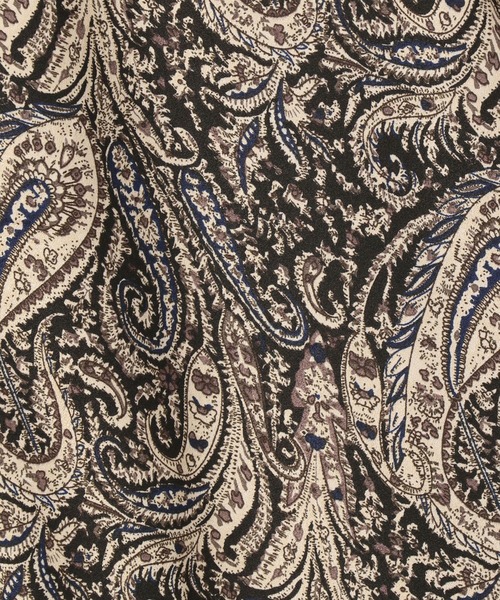 NICOLE white（ニコルホワイト）の「ペイズリー柄クレリック バンドカラー ワンピース（ワンピース・レディース・オレンジ系/ブラック系・FREE）」の10枚目の写真