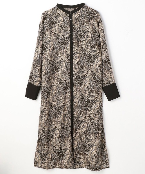 NICOLE white（ニコルホワイト）の「ペイズリー柄クレリック バンドカラー ワンピース（ワンピース・レディース・オレンジ系/ブラック系・FREE）」の13枚目の写真