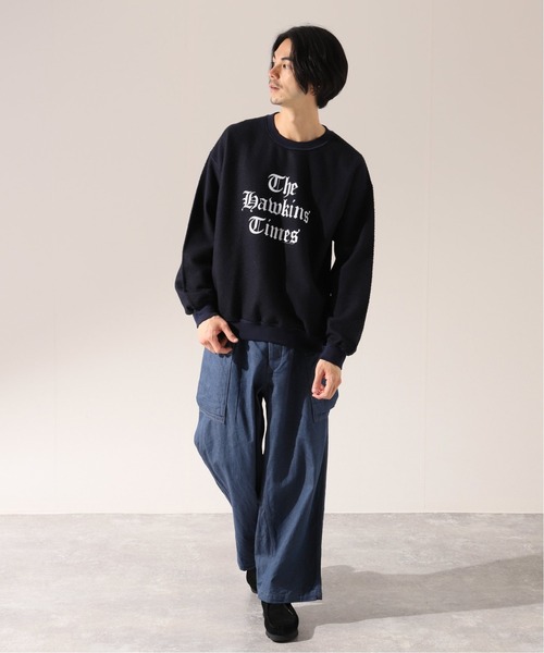 THRIFTY LOOK(スリフティールック)の「【THRIFTY LOOK/スリフティールック】 other side printed スウェット/カレッジロゴ(スウェット・メンズ・ブラック/ネイビー/グレー/グリーン・LARGE/X-LARGE)」の5枚目の写真