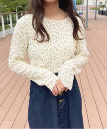 シャーリング花柄ロングスリーブ【ZOZOTOWN限定アイテム】