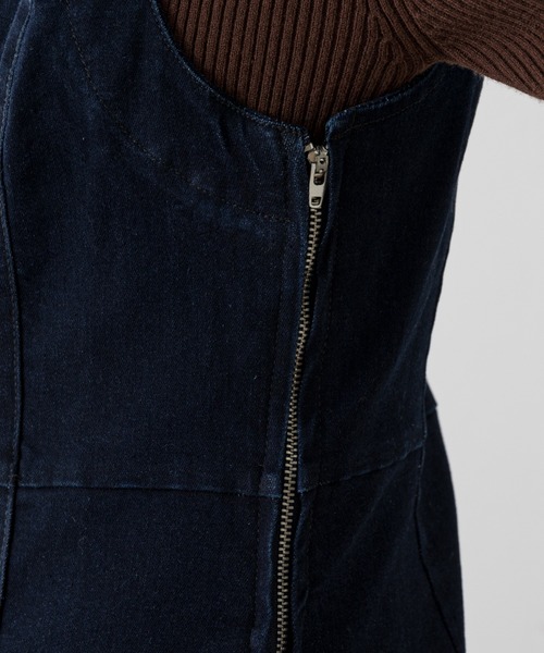 natural couture（ナチュラルクチュール）の「ストレッチ2WAYジャンスカ（ジャンパースカート・レディース・ブラック/インディゴブルー・SMALL/MEDIUM）」の21枚目の写真