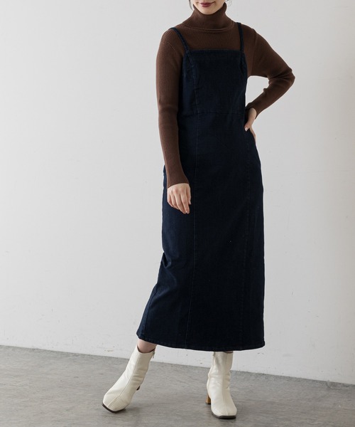 natural couture（ナチュラルクチュール）の「ストレッチ2WAYジャンスカ（ジャンパースカート・レディース・ブラック/インディゴブルー・SMALL/MEDIUM）」の15枚目の写真