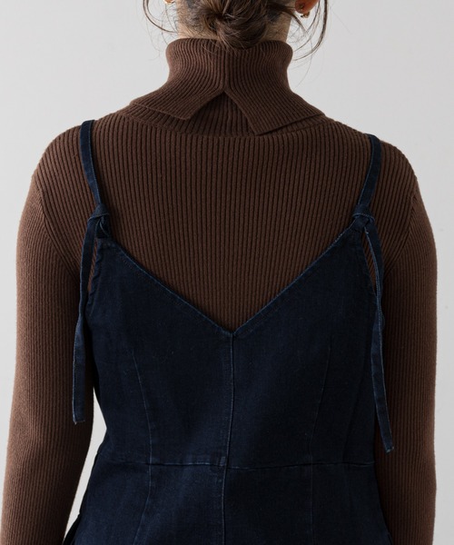 natural couture（ナチュラルクチュール）の「ストレッチ2WAYジャンスカ（ジャンパースカート・レディース・ブラック/インディゴブルー・SMALL/MEDIUM）」の20枚目の写真