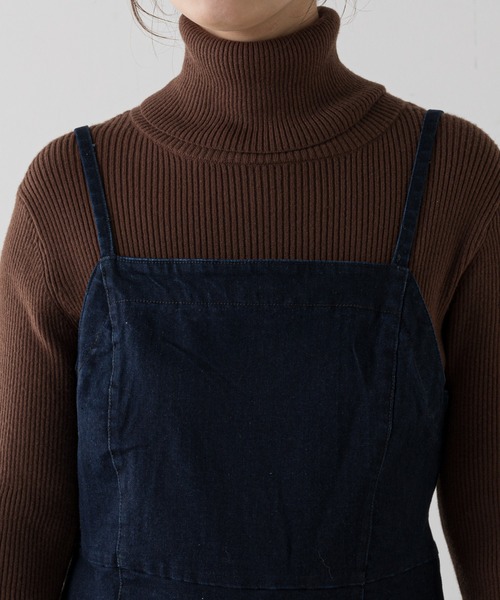 natural couture（ナチュラルクチュール）の「ストレッチ2WAYジャンスカ（ジャンパースカート・レディース・ブラック/インディゴブルー・SMALL/MEDIUM）」の19枚目の写真