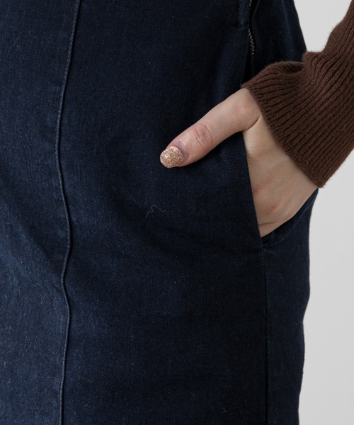 natural couture（ナチュラルクチュール）の「ストレッチ2WAYジャンスカ（ジャンパースカート・レディース・ブラック/インディゴブルー・SMALL/MEDIUM）」の22枚目の写真