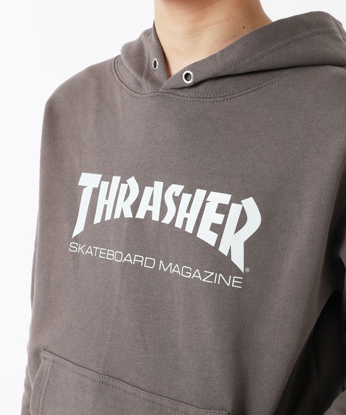THRASHER(スラッシャー)の「THRASHER/スラッシャー キッズ MAG LOGO HOODY(パーカー・キッズ・ブラック×ホワイト/ホワイト×ブラック/オリーブ/チャコールグレー・130cm/150cm)」の6枚目の写真