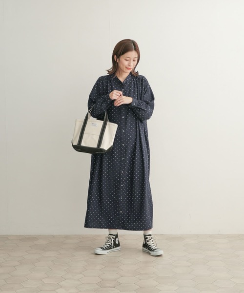 URBAN RESEARCH DOORS（アーバンリサーチドアーズ）の「ドットギャザーワンピース（ワンピース・レディース・ネイビー/ブラック・ONE）」の21枚目の写真